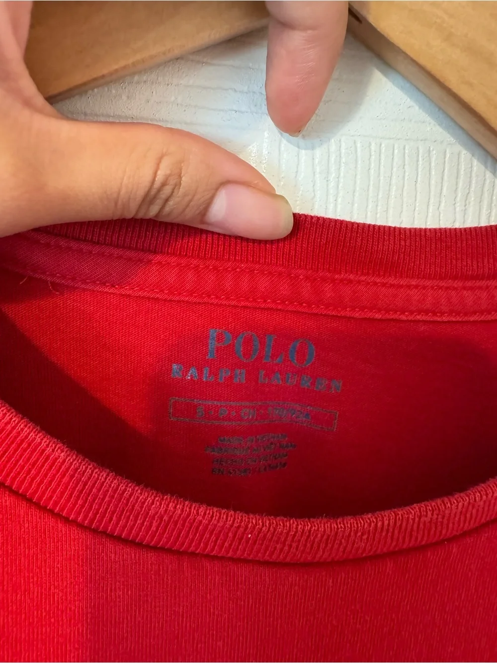 Polo by Ralph Lauren Red Crewneck Tee with Navy Pony